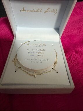 Annabelle Gold Cross Charm Bracelet with Silver Accents